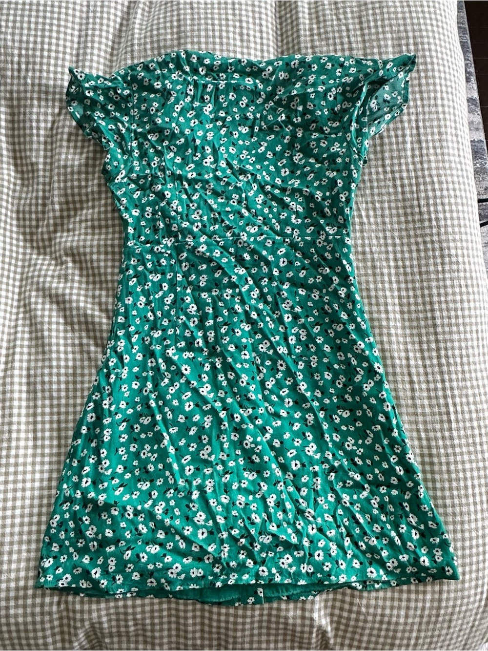 Rails Green Floral Button-Front Dress - Picture 4 of 6